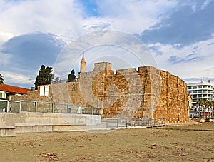 Larnaca Castle on Finikoudes boulevard in Larnaca, Cyprus