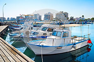 Larnaca Marina cityscape, yachts, boats