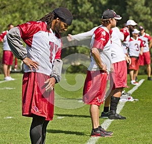 Larry Fitzgerald at Cardinals training camp