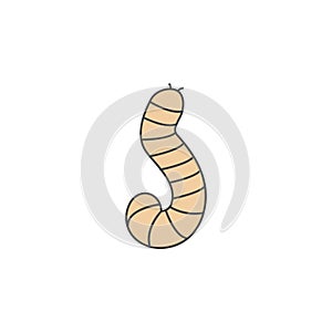 larva colored outline icon. One of the collection icons for websites, web design, mobile app