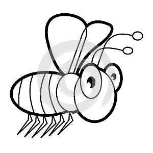 Larva worm and apple cartoon coloring page for toddle