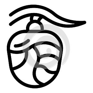 Larval wrapping icon outline vector. Silk cocoon growth