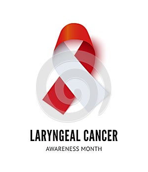 Laryngeal cancer awareness ribbon vector illustration isolated