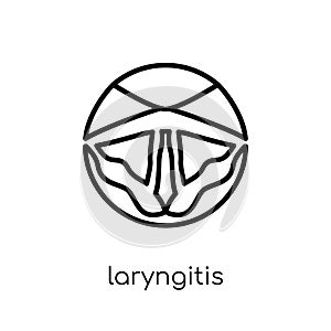 Laryngitis icon. Trendy modern flat linear vector Laryngitis icon on white background from thin line Diseases collection