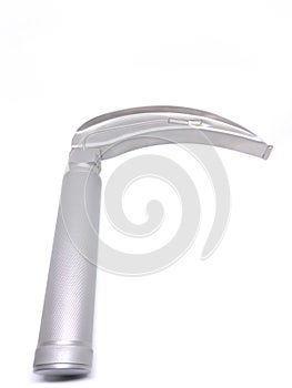 Laryngoscope blade with handle isolated on white background