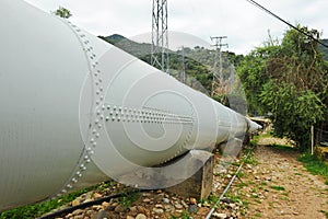 Water pipeline of the hydroelectric power station Las Buitreras in El Colmenar, Malaga province, Spain photo