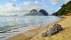 Las Cabanas beach. El Nido, Philippines photo