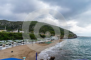 Las casetas del Garraf in Sitges, Barcelona, Catalonia.