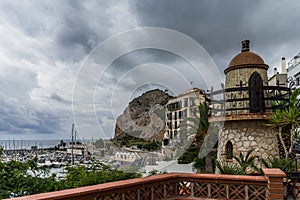 Las casetas del Garraf in Sitges, Barcelona, Catalonia.