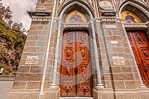 Las Lajas Sanctuary Is A Basilica Church, Ipiales, Colombia photo