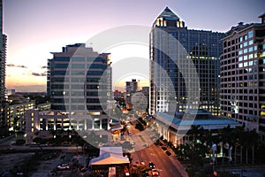 Las Olas cityscape at dusk