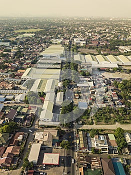 Las Pinas, Metro Manila - Aerial of Marcos Alvarez Road. Factories and warehouses in Las Pinas, a key city in Southern