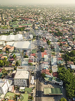Las Pinas, Metro Manila - Aerial of Marcos Alvarez Road. Offices and houses in Las Pinas, a key city in Southern Manila