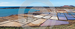 Las Salinas de Janubio, in Lanzarote, Canary Islands, Spain