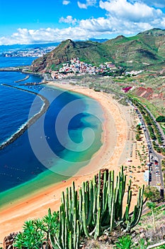 Las Teresitas, Tenerife, Canary islands, Spain: Las Teresitas beach and San Andres village