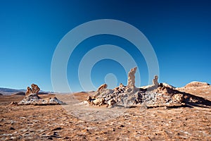 Las Tres Marias, famous rocks in the Moon Valley, Atacama desert Chile