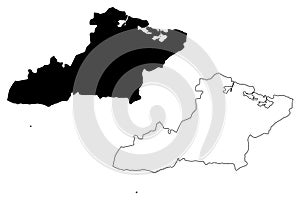 Las Tunas Province Republic of Cuba, Provinces of Cuba map vector illustration, scribble sketch Las Tunas map