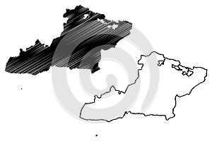 Las Tunas Province Republic of Cuba, Provinces of Cuba map vector illustration, scribble sketch Las Tunas map