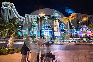 Las Vegas Boulevard view of Casino Royale at night