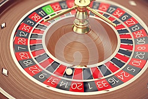 Las Vegas Casino Roulette, Casino Roulette Game, Casino Gambling Concept 3D rendering.