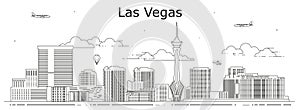 Las Vegas cityscape line art vector illustration