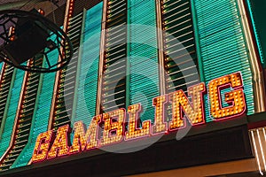 Las Vegas gambling bright sign