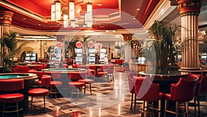 in Las Vegas. The hotel has 2,716 rooms and opened in 2005, Classic vintage American Las Vegas casino interior, AI Generated