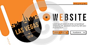 Las Vegas Modern Web Banner Design with Vector Skyline