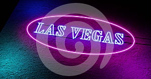 Las Vegas neon sign outside casino for gambling and tourism in America - 4k
