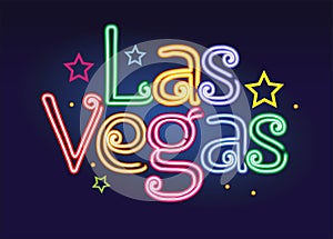 Las Vegas neon sign vector illustration photo