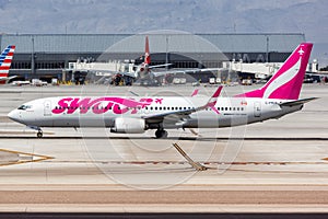 Swoop Boeing 737-800 airplane Las Vegas airport