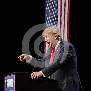 LAS VEGAS NEVADA, DECEMBER 14, 2015: Republican presidential candidate Donald Trump speaks at campaign event at Westgate Las Vegas