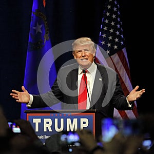 LAS VEGAS NEVADA, DECEMBER 14, 2015: Republican presidential candidate Donald Trump speaks at campaign event at Westgate Las Vegas