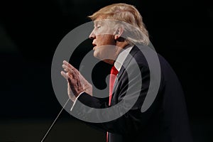 LAS VEGAS NEVADA, DECEMBER 14, 2015: Republican presidential candidate Donald Trump speaks at campaign event at Westgate Las Vegas