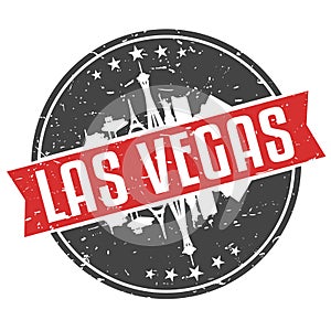 Las Vegas Nevada Round Travel Stamp. Icon Skyline City Design Vector illustration Badge Seal.