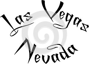 Las Vegas Nevada text sign illustration