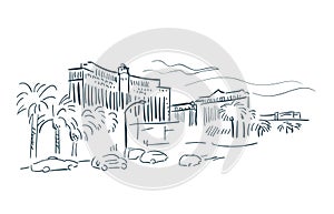 Las Vegas Nevada usa America vector sketch city illustration line art