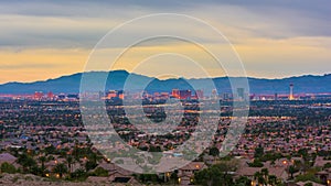 Las Vegas, Nevada, USA skyline from over Suburbs