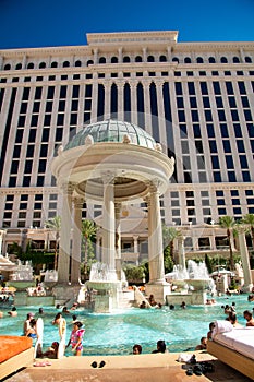 LAS VEGAS, NV - JULY 1, 2018: Caesar Palace along The Strip on a sunny day