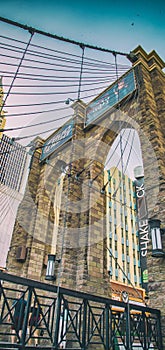 LAS VEGAS, NV - JUNE 30, 2018: Famous Brooklyn Bridge inside New York New York Hotel Casino