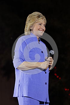 LAS VEGAS, NV - OCTOBER 14, 2015: Hillary Clinton, former U.S. secretary of state and 2016 Democratic presidential candidate, spea