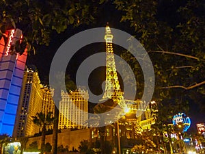 Las Vegas - Panoramic view of skyline of the Las Vegas strip Boulevard during twilight