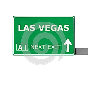 LAS VEGAS road sign isolated on white