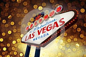 Las Vegas Sign with bokeh background