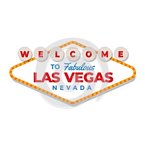 Las vegas sign design isolated on white background. Welcome to fabulous Las Vegas sign.