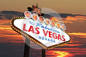 Las Vegas Sign at sunset