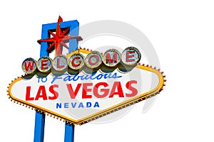 Las Vegas sign on white