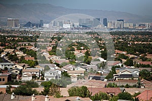 Las Vegas skyline and homes