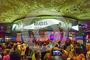 Las Vegas, United States of America - May 06, 2016: Entrance to The Beatles Cirque du Soleil Theater Love Show at The