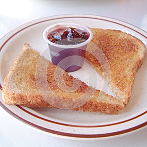 Toasted bread and jam